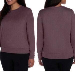 NWOT Lukka Lux Ladies' Long Sleeve Active Top, plum, wine , purple sz XL